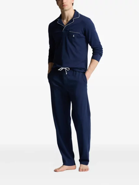 Ленена тениска Polo Ralph Lauren бродирана черно