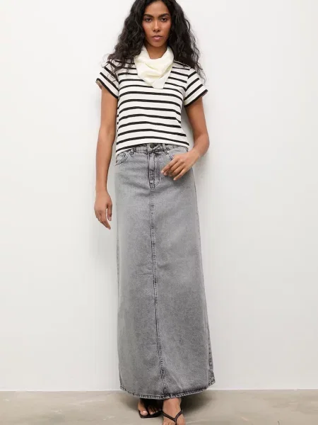 Answear.LAB fustă creion bumbacată gri