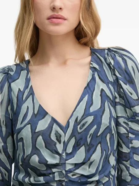 Midi haljina Hoss Intropia s printom s apstraktnim uzorkom iznad koljena plava