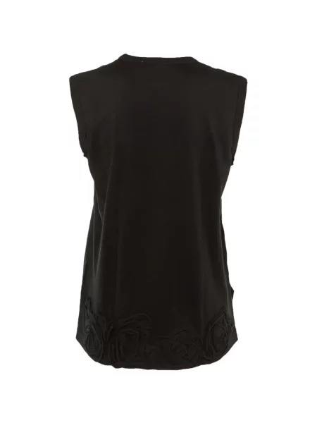 Топ Comme Des Garçons на цветя с апликация черно