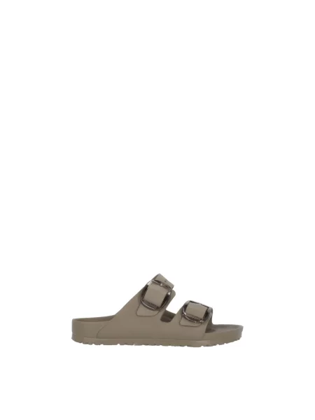 Klapki Birkenstock na sprzączkę szare