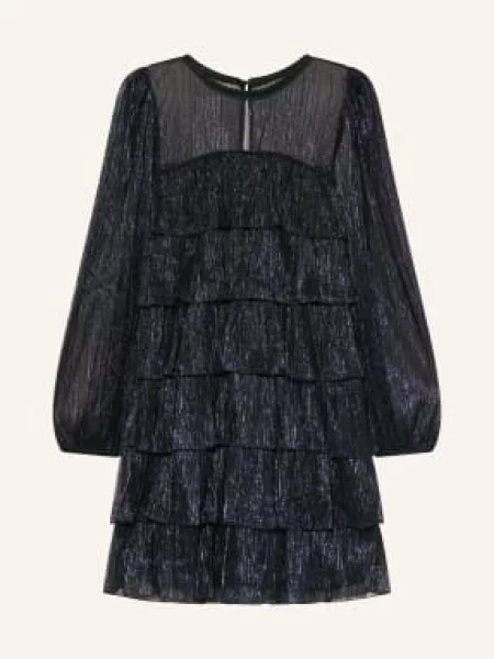 Phase Eight Sukienka Koktajlowa Nika Z Błyszczącą Nicią I Falbanami blau granatowa