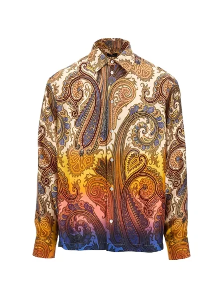 Cămașă Etro de mătase cu imagine cu model paisley