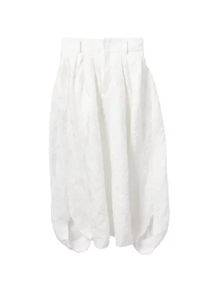 Pantaloni Comme Des Garçons cu broderie cu model floral alb