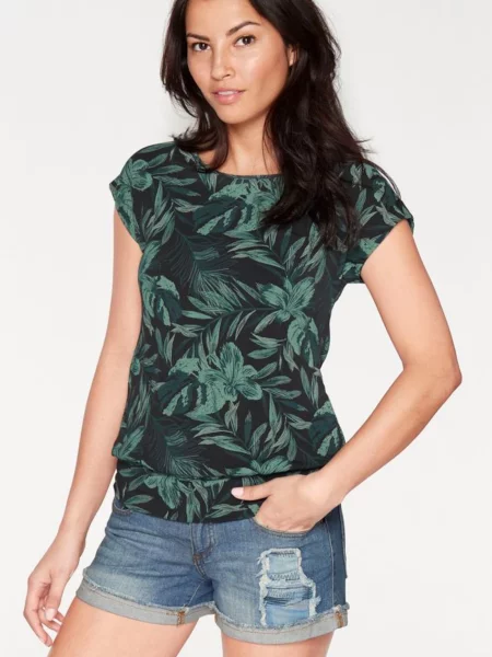 LASCANA Tricou verde închis negru
