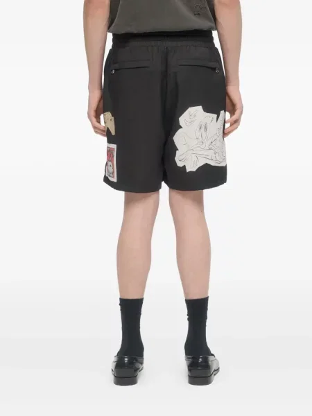 Pantaloni scurți Domrebel cu imagine negru