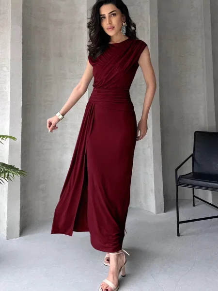 Trendyol Rochie de seară burgundy roșu