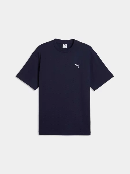 Футболка PUMA Ess Elevated Relaxed Materia комбінований верх синій