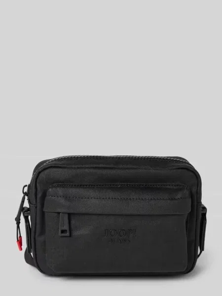 Torba na ramię z aplikacją z logo model ‘Pino’ Joop! Collection czarna