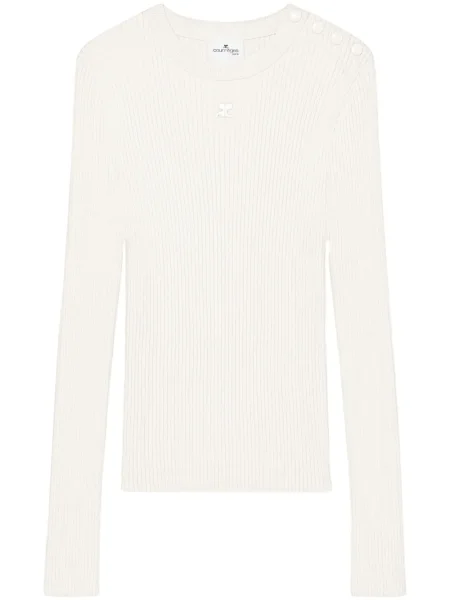 Pulover Courreges cu broderie alb