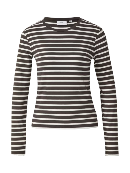 Longsleeve w paski z subtelną błyszczącą przędzą biała