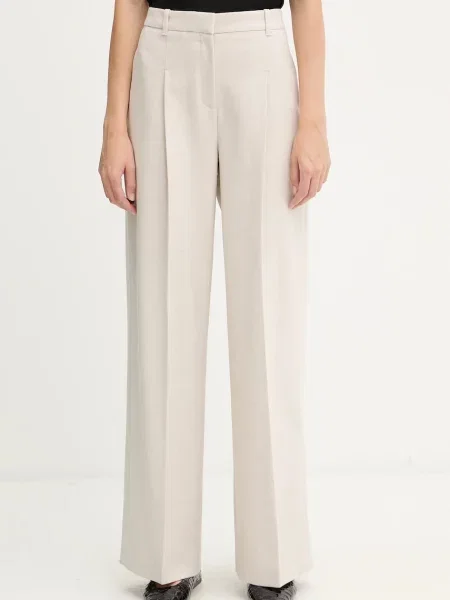 BOSS pantaloni din lână bej