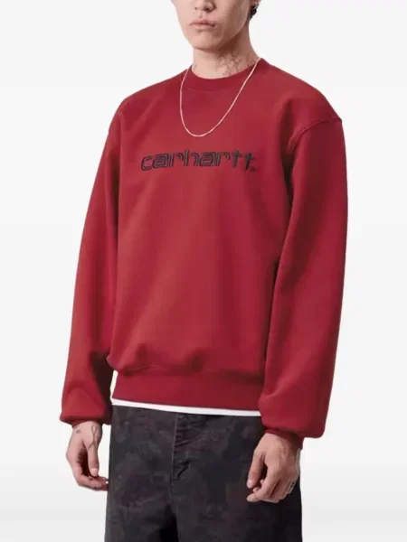 Pulover Carhartt Wip cu broderie roșu
