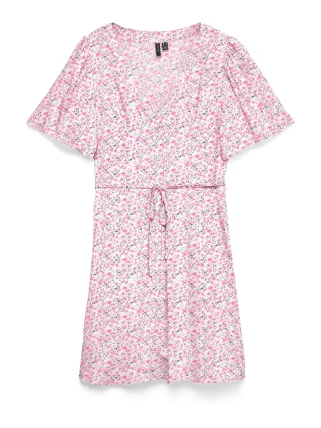 VERO MODA Rochie tip bluză VMALBA verde închis / roz / roz deschis alb