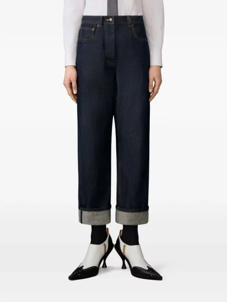 Blugi Thom Browne cu 5 buzunare albastru