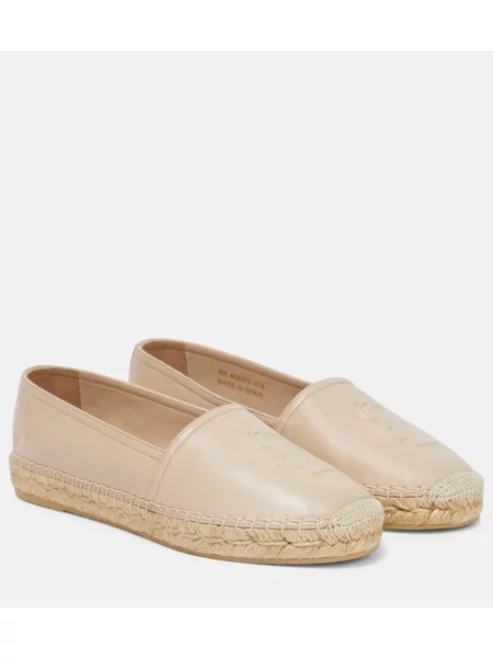 Kožne espadrile Saint Laurent ružičasta