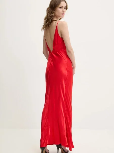 Сукня Bardot maxi пряма червоний