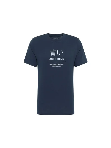 Tricou Mustang cu imagine albastru