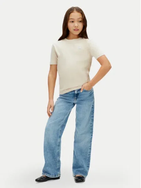 Dětské tričko Calvin Klein Jeans béžové