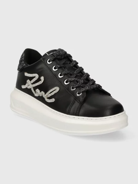 Karl Lagerfeld sneakersy skórzane KAPRI czarny