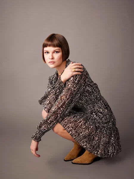 Długa mała sukienka koszulowa Defacto garniturowa czarna