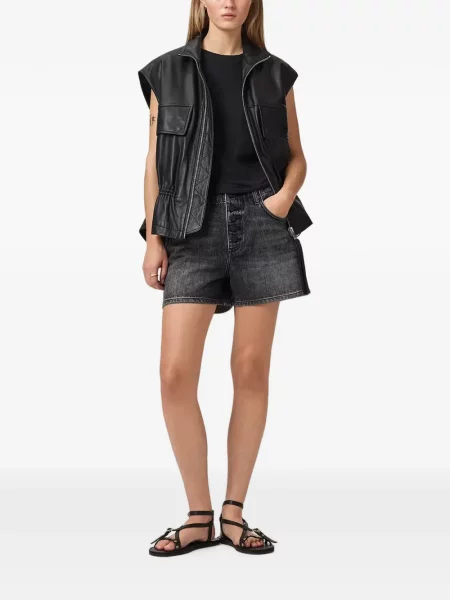 Дънкови шорти Allsaints черно