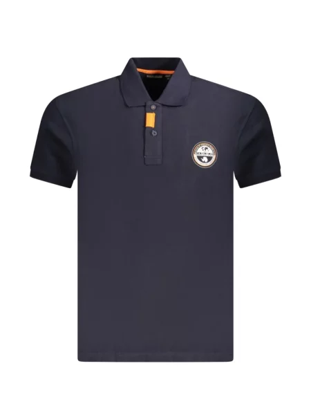 Tricou polo Napapijri cu autograf albastru