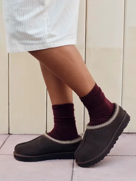 UGG пантофи дамски от велур W Tasman II кафяво