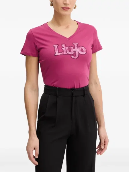 Tricou Liu Jo cu decolteu în V roz