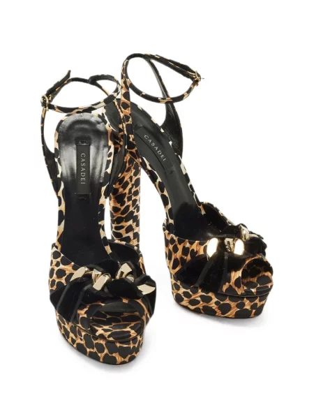 Sandale Casadei cu platformă cu imagine cu model leopard negru