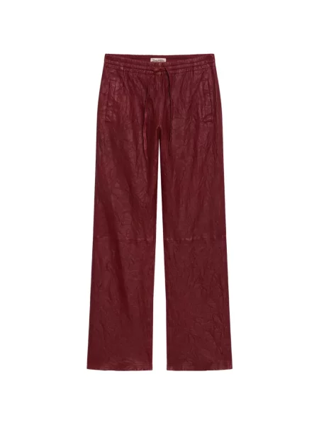 Pantaloni Zadig&voltaire din piele roșu
