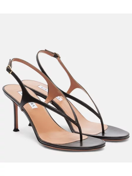 Bikini Aquazzura skórzany brązowy