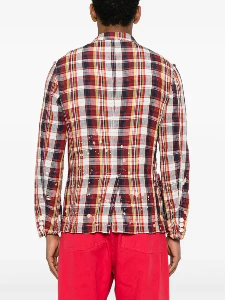 Карирано яке Comme Des Garçons Homme червено