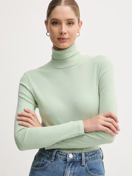 Блуза с дълги ръкави United Colors of Benetton с поло синьо