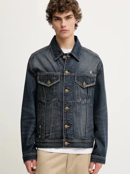 HUGO geacă jeans bleumarin de tranziție oversize