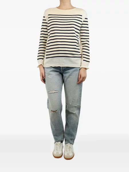 Blugi drepți Rag & Bone zdrențuiți albastru