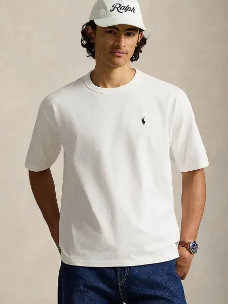 Polo Ralph Lauren tricou oversized pentru bărbați din alb