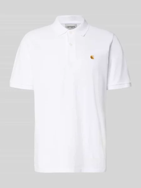 T-shirt Carhartt WIP S/S Chase Pique Polo UNISEX White/ Gold M biała