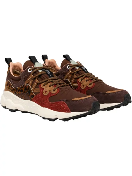 Pantofi Flower Mountain cu model floral maro