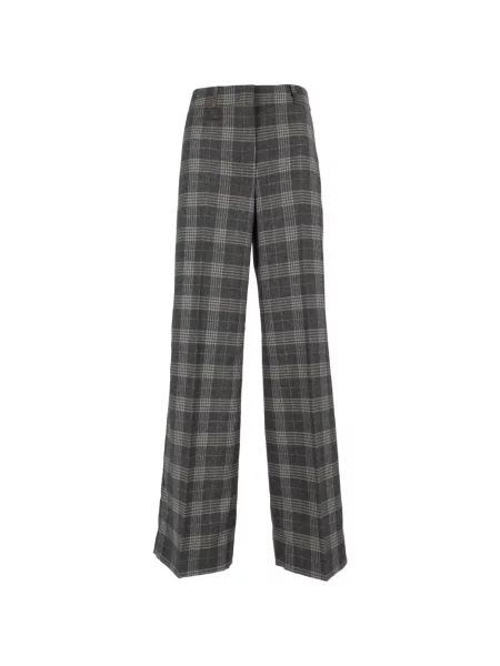 Pantaloni Peserico în carouri gri