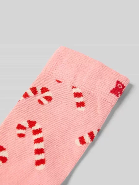 Skarpety o kroju regular fit z wyhaftowanym motywem model ‘Candy’ Happy Socks różowe