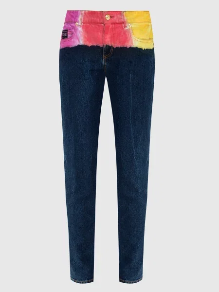 Джинси-слім з ефектом тай-дай Versace Jeans Couture сині