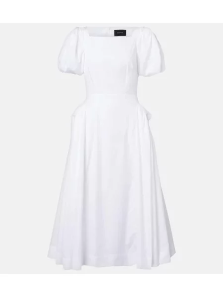 Rochie midi Simone Rocha până la genunchi din poplin de costum alb