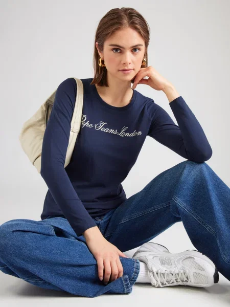 Pepe Jeans Tricou bleumarin alb