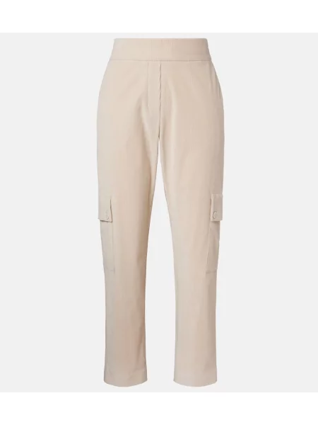 Pantaloni Eleventy de catifea cord conici bej