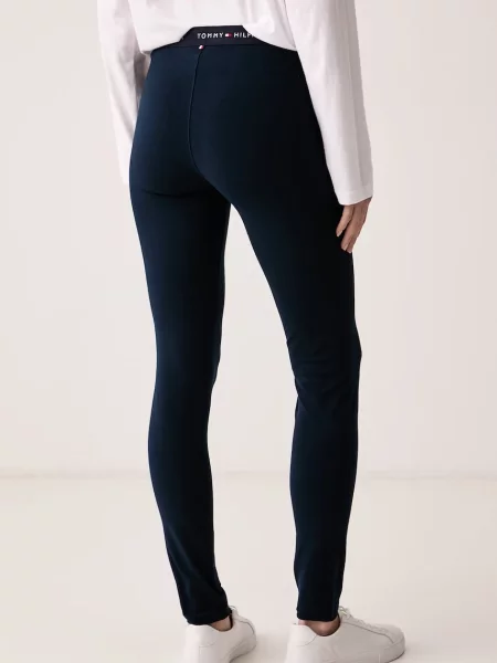 Tommy Hilfiger legginsy z bawełną granatowe