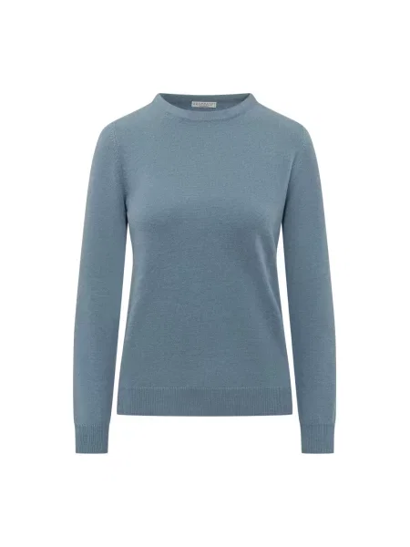 Sweter Brunello Cucinelli z kaszmiru niebieski