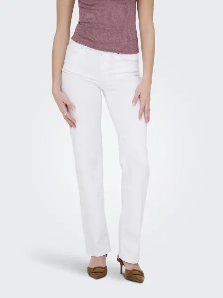 Прямі джинси Only BLUSH MID STRAIGHT DNM білий