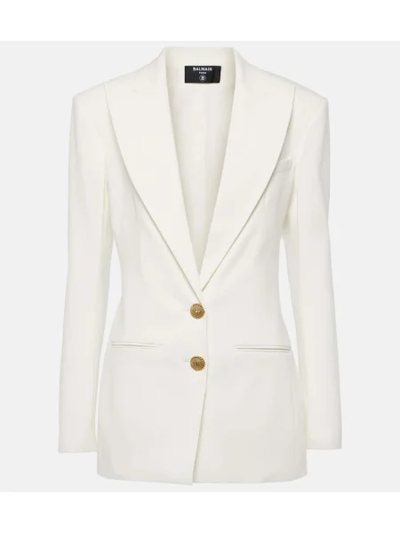 Sacou Balmain din crep alb