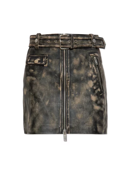 Gestuz spódnica skórzana mini ołówkowa czarny